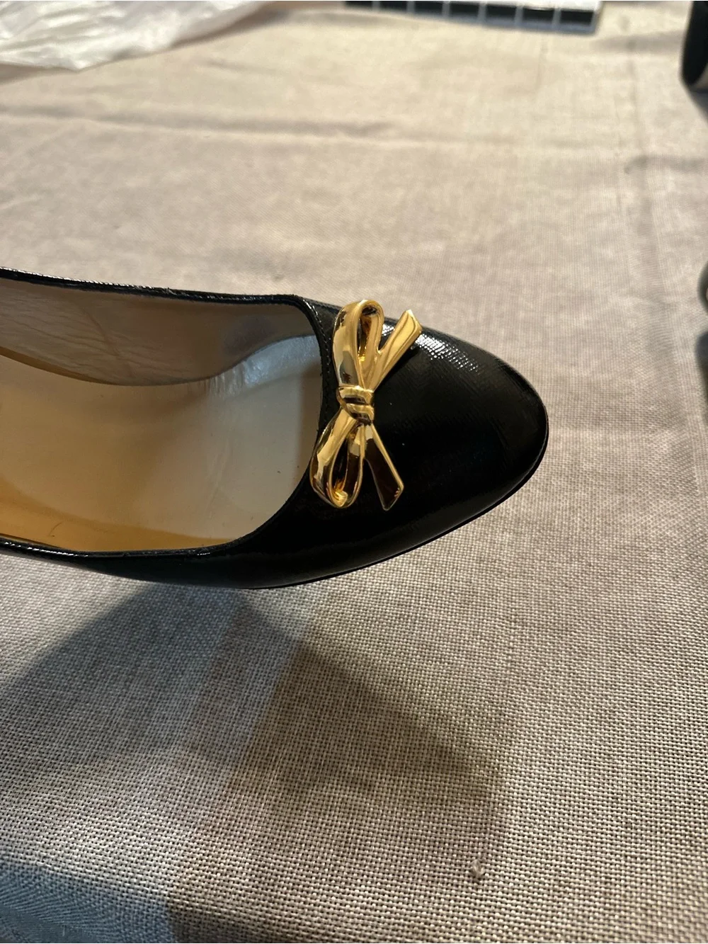 kate spade Black Patent Bow-Trim Pumps